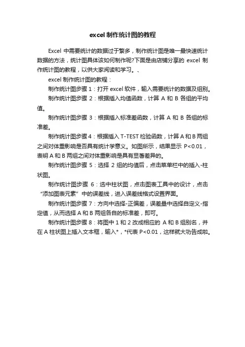 excel制作统计图的教程