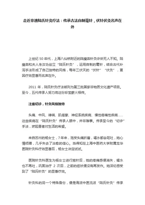 走近非遗陆氏针灸疗法：传承古法自制毫针，伏针伏灸名声在外