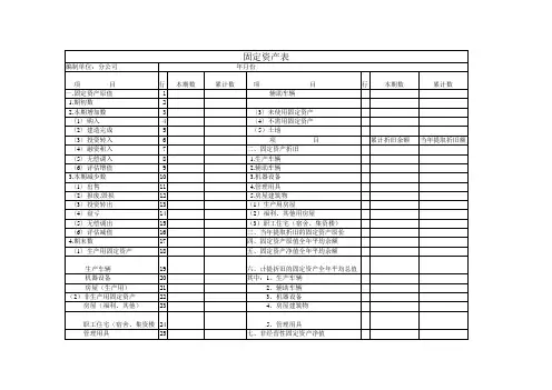 固定资产明细表