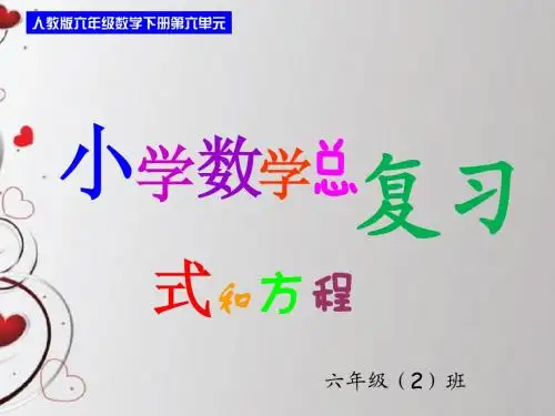人教版六年级数学下册总复习_式和方程