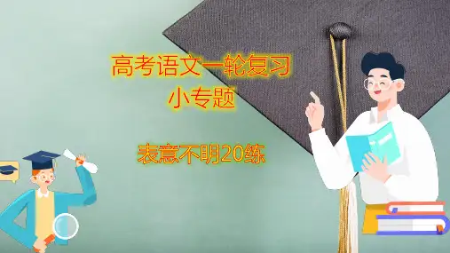 高考语文一轮复习小专题表意不明20练+逻辑混乱20练