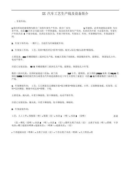 汽车工艺生产线及设备介绍