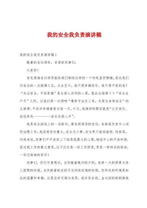 我的安全我负责演讲稿