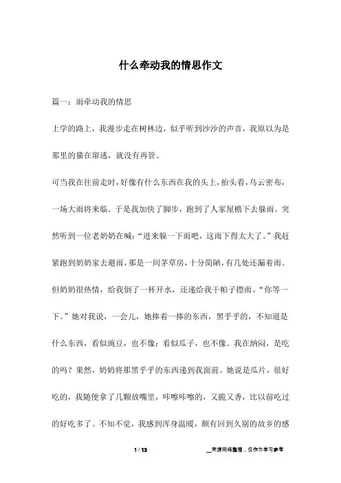 什么牵动我的情思作文
