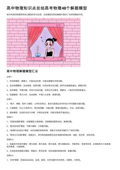 高中物理知识点总结高考物理48个解题模型