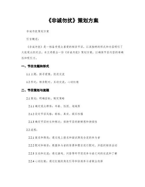 《非诚勿扰》策划方案