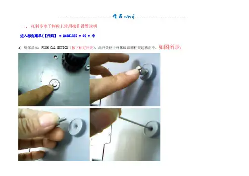 托利多电子秤完整操作手册