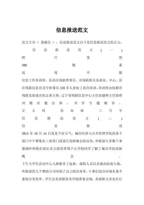 信息报送范文