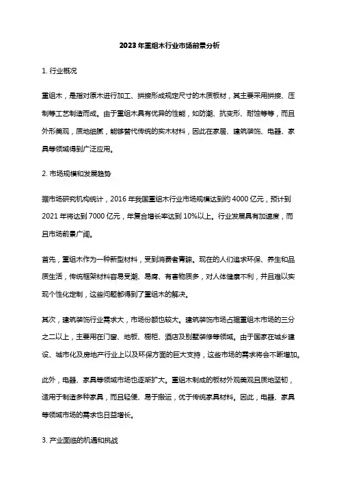 2023年重组木行业市场前景分析