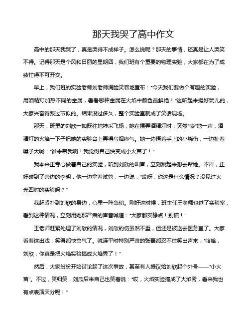 那天我哭了高中作文