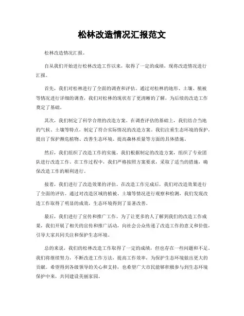 松林改造情况汇报范文