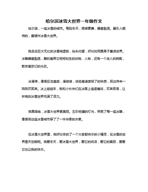 哈尔滨冰雪大世界一年级作文