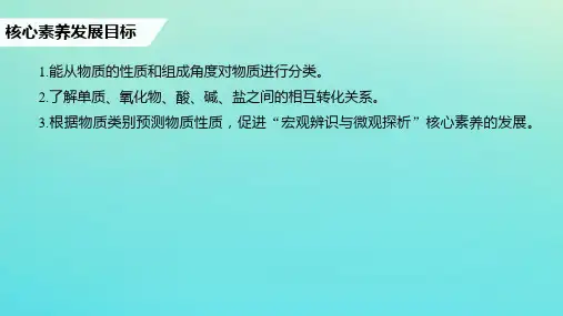 高中化学第2章元素与物质世界第1节第1课时元素与物质的关系物质的分类课件鲁科版必修