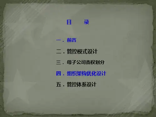 集团母子公司管控体系设计方案研究及案例(终稿)