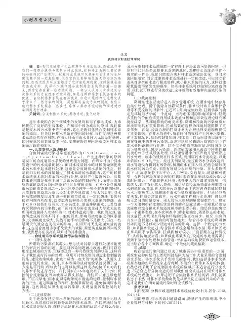 合流制排水系统及其溢流污染控制的思考