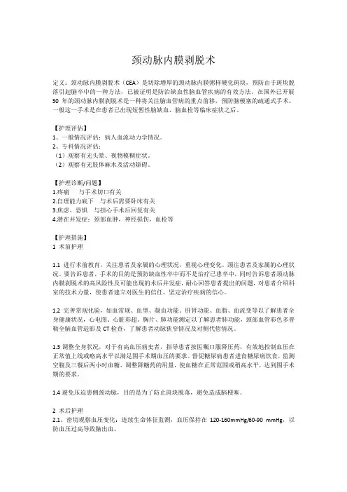 颈动脉内膜剥脱术