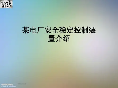 某电厂安全稳定控制装置介绍