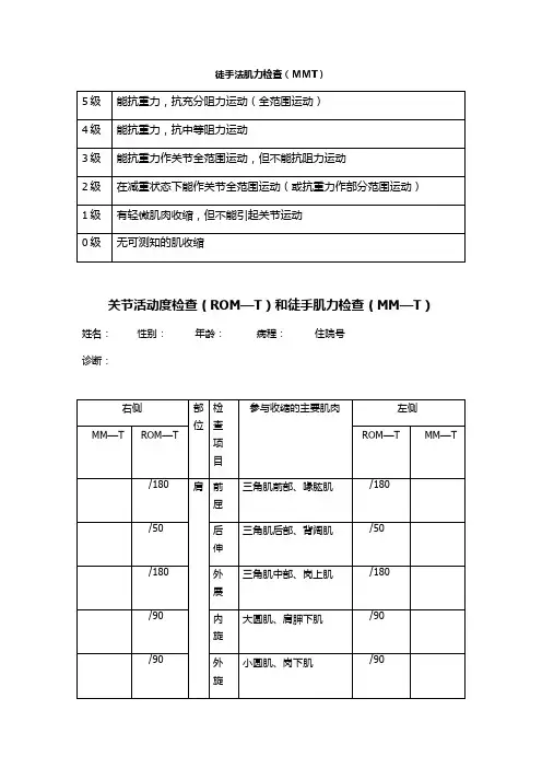 徒手肌肉检查(MMT)
