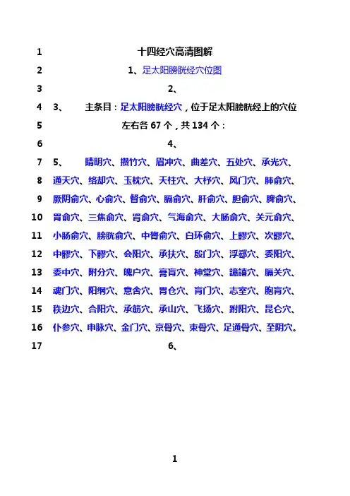 最新十四经穴高清图解