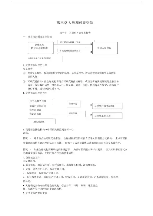 反洗钱学习培训之三：大额及可疑交易报告总结.docx