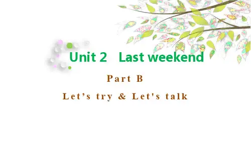 PEP版六年级英语下册Unit 2 Last weekend B  