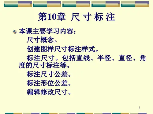 CAD基础教程第10章尺寸标注ppt课件