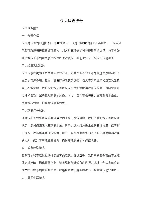 包头调查报告