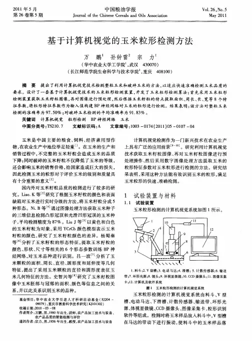 基于计算机视觉的玉米粒形检测方法