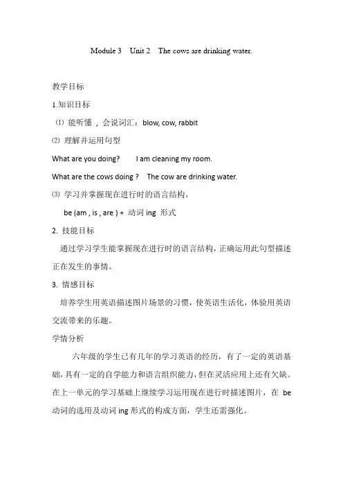 外研版(三年级起点)六年级下册教案Module 3  Unit 2