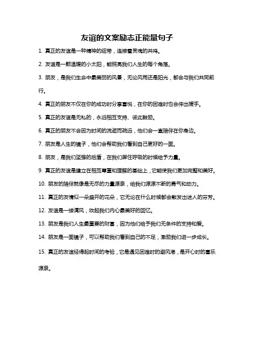 友谊的文案励志正能量句子