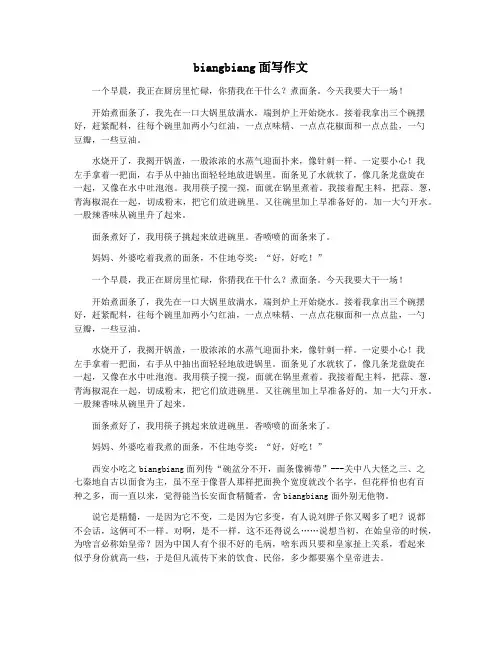 biangbiang面写作文
