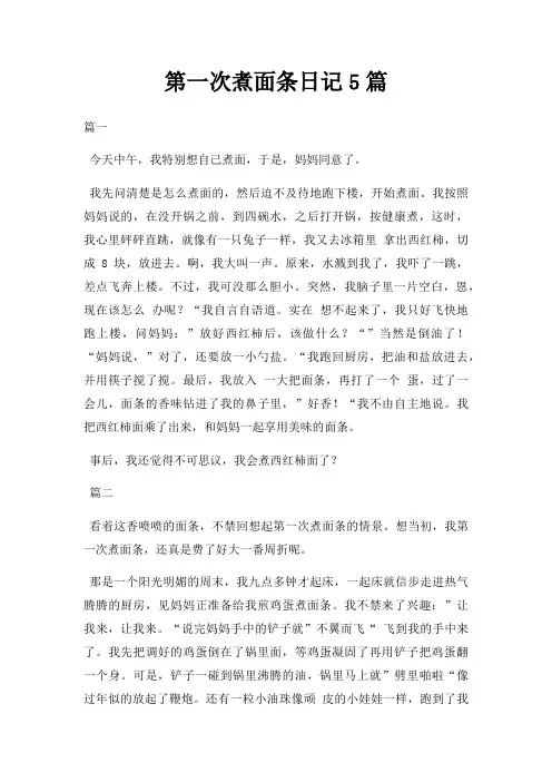 第一次煮面条日记5篇