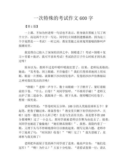 一次特殊的考试作文600字