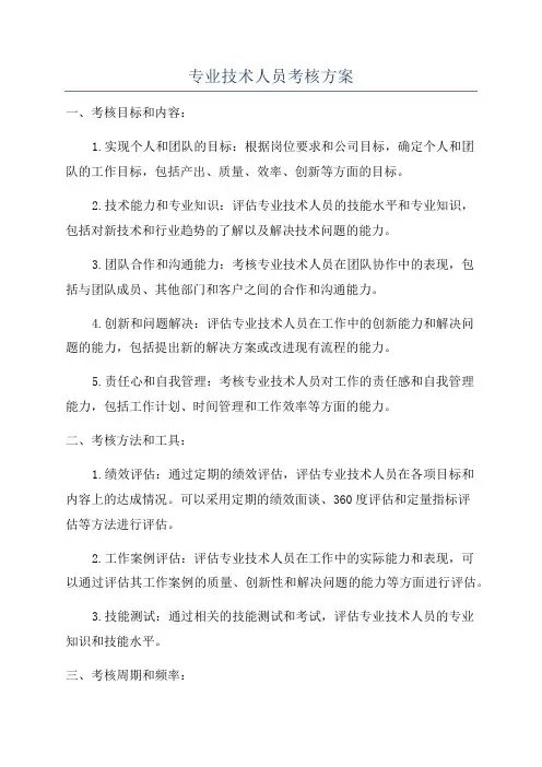 专业技术人员考核方案
