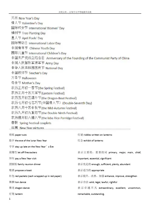 英语六级翻译常用词