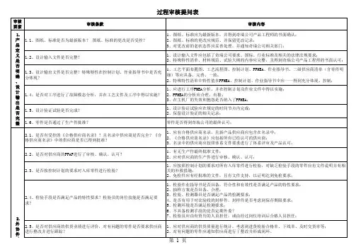 过程审核内容