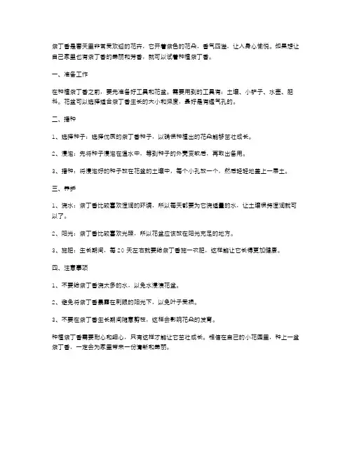 如何种植紫丁香：小学二年级上册教案