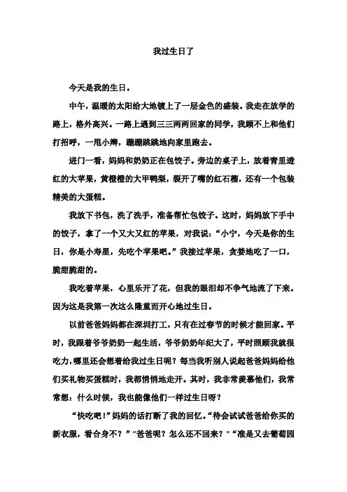 中国梦家乡情作文：我过生日了