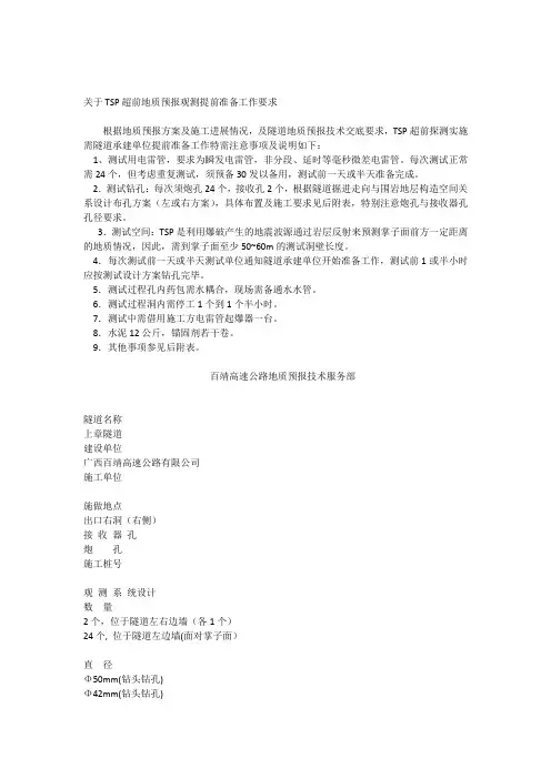 TSP炮孔布置图(分离式隧道)