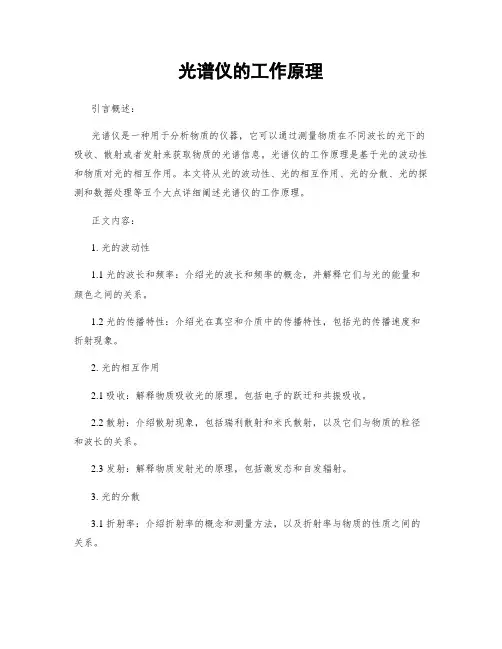 光谱仪的工作原理