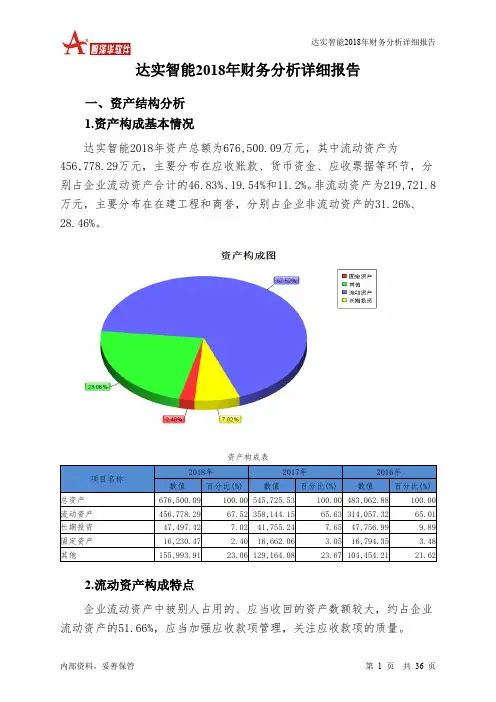 达实智能2018年财务分析详细报告-智泽华