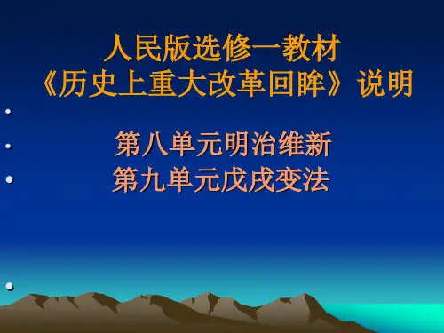 人民版选修一教材历史上重大改革回眸说明PPT课件 人民版