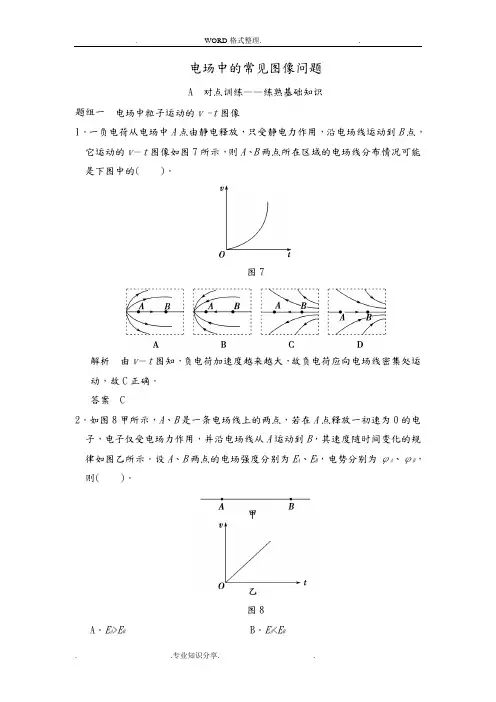 电场中的常见图像问题