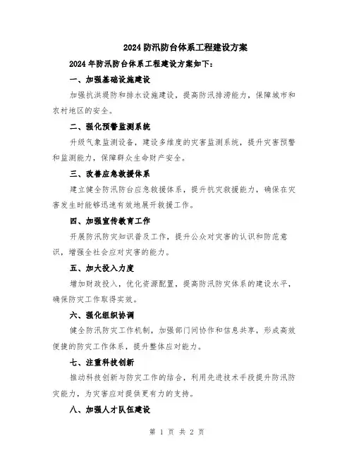 2024防汛防台体系工程建设方案