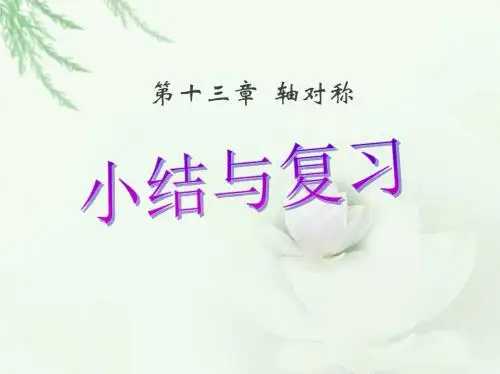 初中课件-第十三章轴对称小结与复习课件