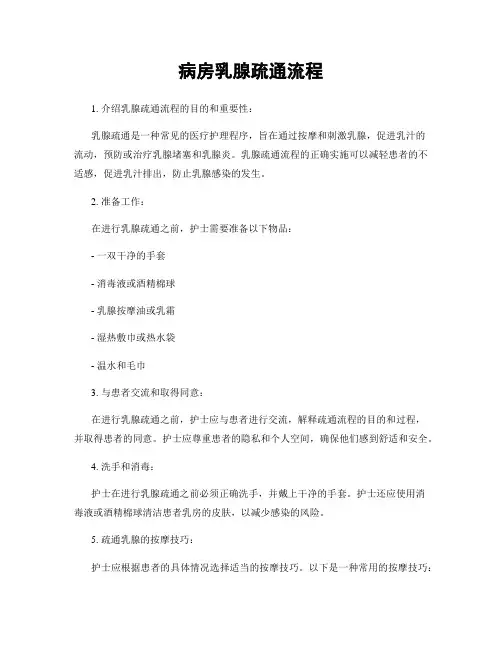 病房乳腺疏通流程