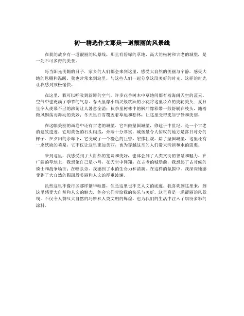 初一精选作文那是一道靓丽的风景线