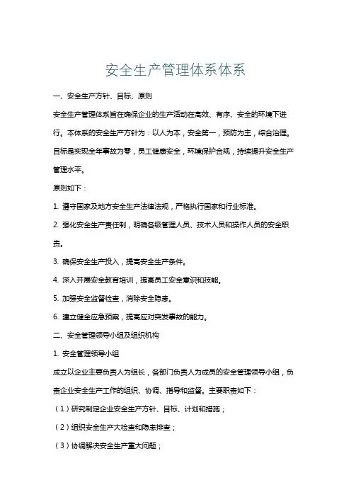 安全生产管理体系体系