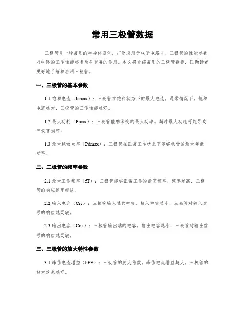 常用三极管数据
