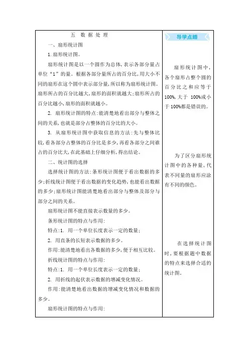 北师大版六年级数学上册第五单元 数据处理 知识点汇总